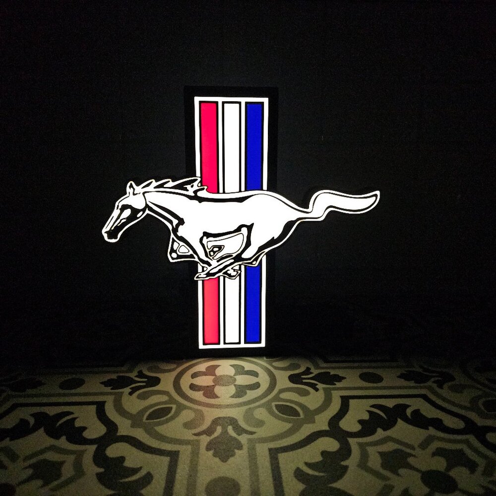 Ford Mustand LED Lightbox Sign - 3D Printed Decor